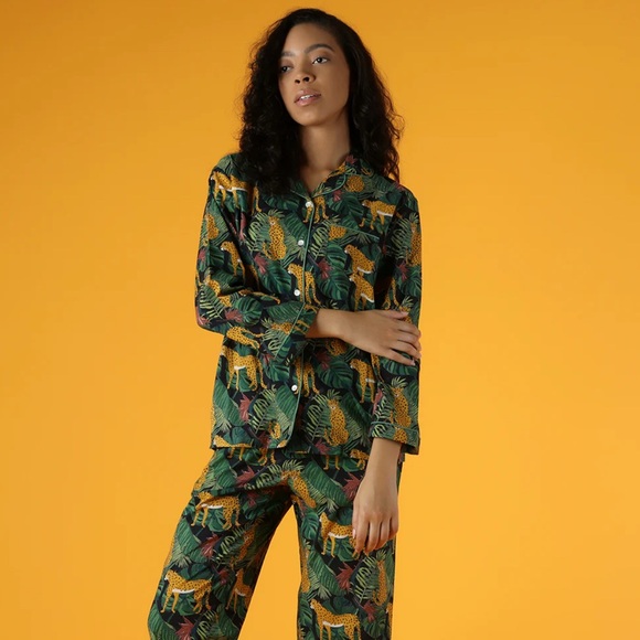 Mahogany 2pc Cheetah Pajama Set